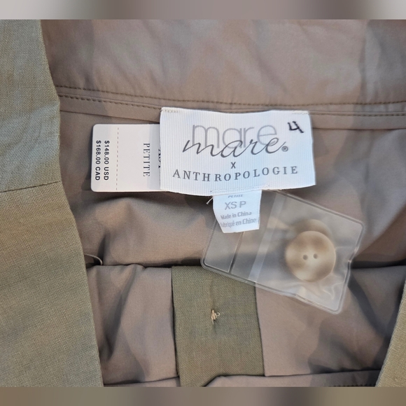 Anthropologie X Mare Mare Buttondown Utility Green Midi‎ Pencil Skirt - Picture 7 of 9